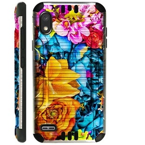 SILVERGUARD For TCL A2X A2 A1 Hybrid Phone Case Cover COLORFUL ROSE FLOWER - Zdjęcie 1 z 3