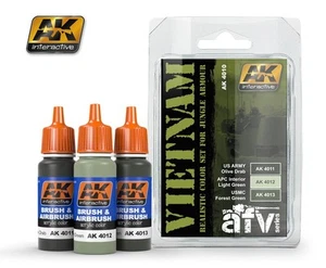 AK INTERACTIVE AK 4010 - VIETNAM REALISTIC COLOR SET FOR JUNGLE ARMOUR - NUOVO - Picture 1 of 2