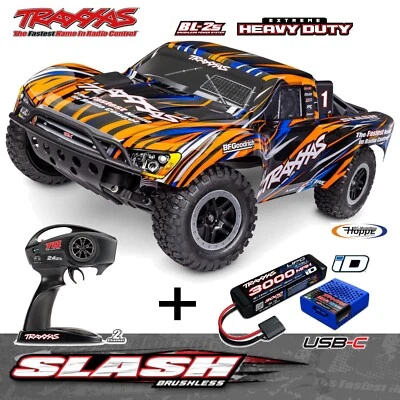 TRAXXAS#TRX58334-4-ORNG Slash 1/10 2WD +3000 mAh Lipo Akku +USB-C Lader SPAR-SET - Bild 1 von 4
