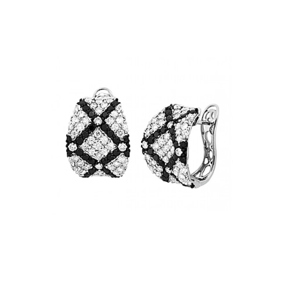 Серьги из белого золота 14 карат с черно-белыми бриллиантами Sandra Biachi BK1962A / 70876 - Изображение 1 из 1