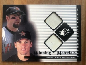 2000 SPx Winning Materials, Jeff Bagwell Craig Biggio Astros, Game Used Bases - Picture 1 of 2