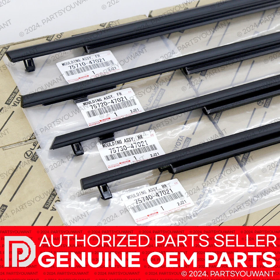 GENUINE Toyota 2010-2015 Prius OEM Window Door Belt Molding Weatherstrip [SET] - Image 1 of 4