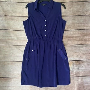 Alfani Dress ~ Size 14 Women's ~ Sleeveless Collar Pockets Lightweight - Picture 1 of 7