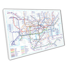 London underground tube map with new Elizabeth line art Wall Art print on canvas