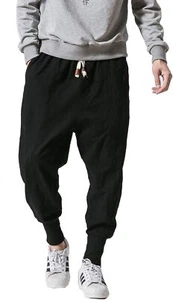 Men's Joggers Sweatpants Harem Jogger Pant Long Sports Pants XX-Large, Black - Picture 1 of 6