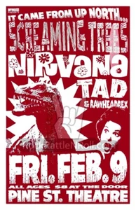NIRVANA 1990 POSTER 11x17 PINE STREET THEATRE OREGON KURT COBAIN CLASSIC GRUNGE - Bild 1 von 5