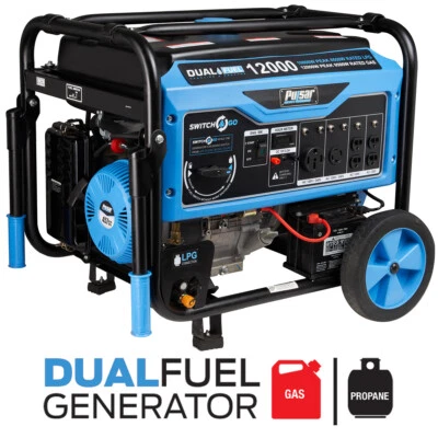 Pulsar 12,000-W Portable RV Ready Dual Fuel Powered Generator w/ Electric Start - Image 1 of 4