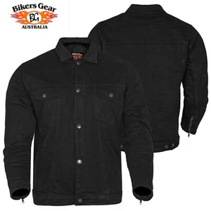 Australian Bikers Gear Motorbike Motorcycle Denim CE Jacket lined with Kevlar® - Picture 1 of 11