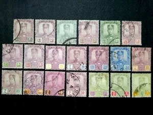 Straits Settlements 1922-40 Johore Malaya Johor Wmk MSCA Up To $5 - 20v Used  - Picture 1 of 2