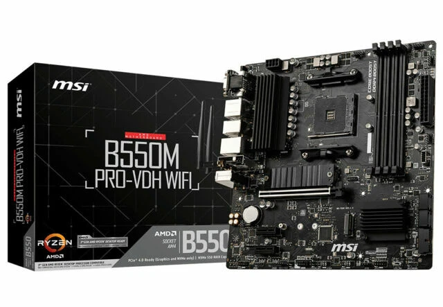 MSI B550M PRO-VDH WIFI motherboard AMD B550 Socket AM4 micro ATX - Imagen 1 de 1