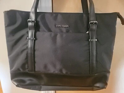 KROSER Laptop Tote Bag-Black-Teal Lining - Image 1 of 4