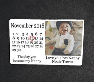 Day You Became Wallet Card Metal Personalised Keepsake Mum Nanny Dad Aluminium - Picture 1 of 3