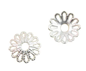 Pack 50 Bead Caps 9mm Silver plated Jewellery Findings Necklace Making Beading - Picture 1 of 1
