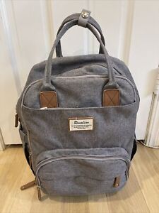 Diaper Bag Backpack, RUVALINO Multifunction Travel Back Pack Gray - used