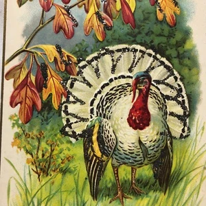 Vintage Thanksgiving Grüße Postkarte geprägt Türkei - Bild 1 von 4