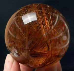 221g BOUTIQUE NATÜRLICHE HÜBSCHE GOLDENE HAARE RUTIL QUARZ KRISTALL KUGEL KUGEL - Bild 1 von 12