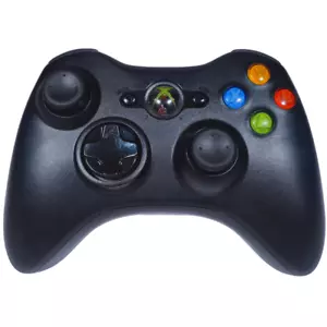 Genuine Official Microsoft Xbox 360 Wireless Controller All Black (2005) - Picture 1 of 8