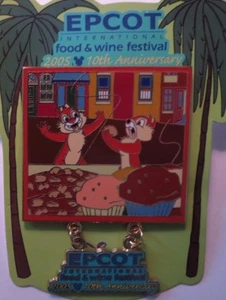 PIN DISNEY WDW EPCOT 10TH FOOD WINE FESTIVAL 2005 PORTAPASES CHIP DALE LE 3500 - Imagen 1 de 1