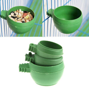 Parrot Food Water Bowl Feeder Mini Plastic Birds Pigeons Cage Sand Cup Feeding
