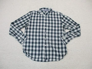 Dockers Button Up Shirt Large Adult Blue Plaid Casual Pockets Cotton Logo Mens L - Picture 1 of 10