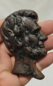 Cast iron Abraham Lincoln paper weight bust side profile solid  - Picture 1 of 11