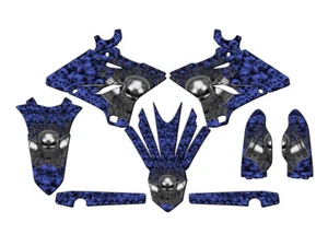 2008-2014 fits POLISPORT RESTYLE YZ 250 2-STROKE FLAMING GEARHEAD Blue Senge - Picture 1 of 10