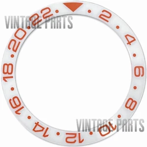 Lunetta inclinata 38*30,7 mm ceramica bianca numeri arancioni adatta per orologio da polso SUB - Foto 1 di 3