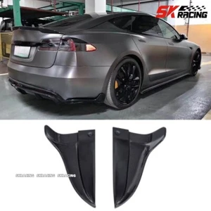 For 2016-20 Tesla Model S Carbon Fiber Rear Bumper Side Corner Splitters Aprons - Imagen 1 de 14