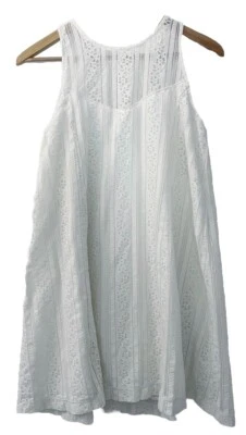 Vestido para mujer Abercrombie & Fitch sin mangas línea A cambio de encaje blanco talla M Foto 1 de 4