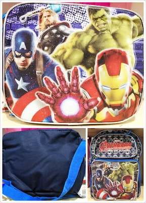 16" Marvel Boys Avengers School Backpack Lunch Box SET Book Bag Kids I - Image 1 of 4