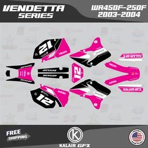 Graphics Kit for YAMAHA WR250F and WR450F years 2003 2004 Vendetta-Magenta - Foto 1 di 6