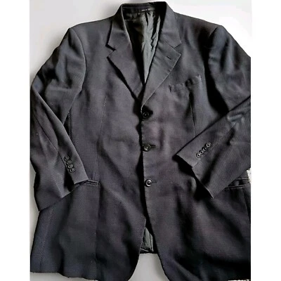 Armani Collezioni Hombres Blazer 46 R Negro Cuadros Abrigo Deportivo 3BTN Traje Chaqueta.   OC Foto 1 de 4