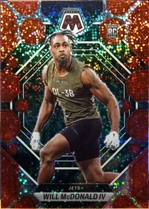 Panini Mosaic Will McDonald IV 2023 Rookie Jets Red Sparkle Prizm SP #378 casi nuevo-como nuevo - Imagen 1 de 2