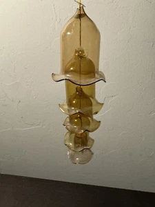 Campanas de vidrio de anidación vintage de 5 niveles color ámbar claro. Hermoso Estado! - Imagen 1 de 11