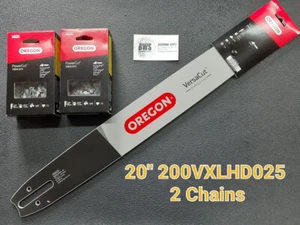 20" Oregon Stihl 400 Chainsaw Bar & 2 Chisel Chains 200VXLHD025 3/8 050 72 DL - Picture 1 of 4