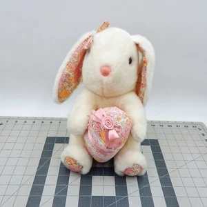 Conejito Blanco Conejo Peluche Flor Tela Huevo Arco Pies Orejas 11 en Relleno Pascua - Imagen 1 de 10