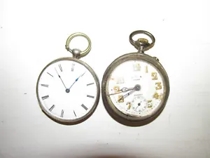 2 alte Schlüsseltaschenuhren Taschenuhren um 1880-1900 Silber Eterna - Picture 1 of 13