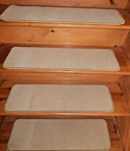 14 STEP 9" X 30" + LANDING 29" X 30" Tufted Woven WOOL Carpet Stair Treads. - Picture 1 of 5