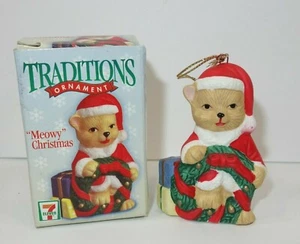 7-Eleven Meowy Weihnachtsfigur Bär Citco Traditions Weihnachtsschmuck 1998 - Bild 1 von 7