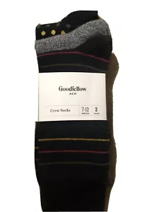 Mens Blue 3 Pair Goodfellow Crew Socks Shoe Size 7-12 - Picture 1 of 2