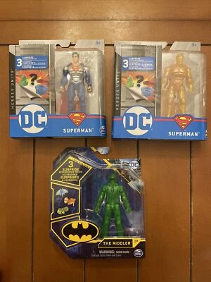 Spin Master DC Silver & Gold Superman 2021 + Translucent Riddler - figuras raras Foto 1 de 4