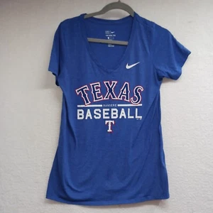 The Nike Tee Damen Medium Blue Texas Rangers Baseball V-Ausschnitt T-Shirt - Bild 1 von 9