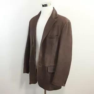 Blazer Apt 9 uomo 42 R invecchiato pelle marrone morbida giacca completamente foderata 42R - Foto 1 di 12