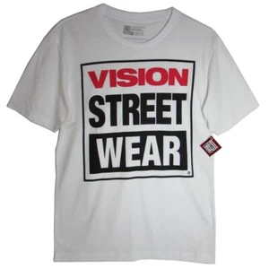 NEW Vintage Vision Street Wear Men's Skater Tee T-Shirt White Size M Medium - Picture 1 of 2