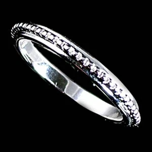 CAVIAR RAISED NARROW BAND STACK RING_SIZE-10__925 STERLING SILVER - Picture 1 of 12