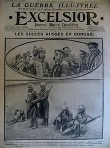 WW1 RUSSIAN SUCCESSES IN HUNGARY COSSACKS ARGON ARTILLERY EXCELSIOR 3/1/1915 - Picture 1 of 1