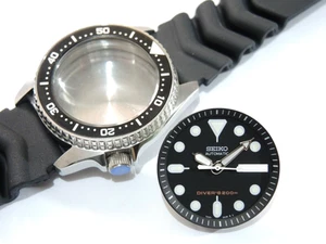 NEW STAINLESS BLACK CASE,CROWN,DIAL,HANDS,STRAP MEDIUM DIVERS SKX015 (7S26-0030) - Picture 1 of 10