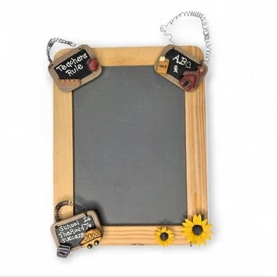 Pizarra decorativa pequeña de madera para profesor de regreso a clases Foto 1 de 4