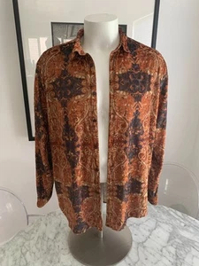 Zara Camicia Uomo Relaxed Fit Bottoni 'Versace Styled' Manica Lunga X-Large - Foto 1 di 13