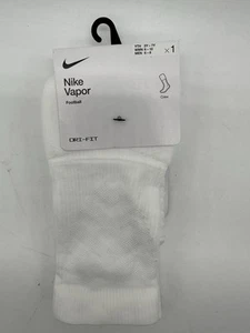 NEW ONE PAIR MENS NIKE VAPOR DRI FIT FOOTBALL QUICK DRY YOUTH 5Y-7Y WHITE - Picture 1 of 3